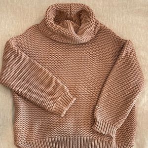 Beige Knit Turtle Neck